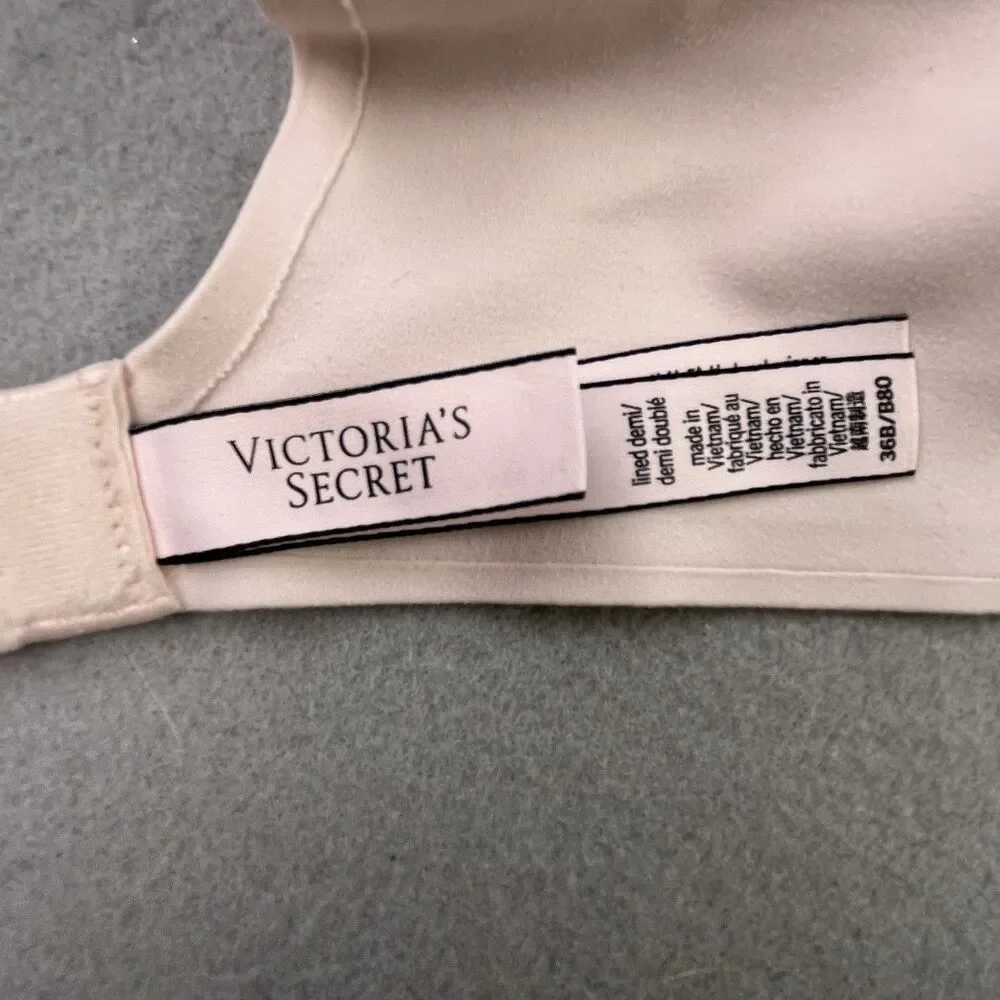 Victoria's Secret Lined Demi Bra  Size 36B Pale Pink Underwire Comfortable Soft